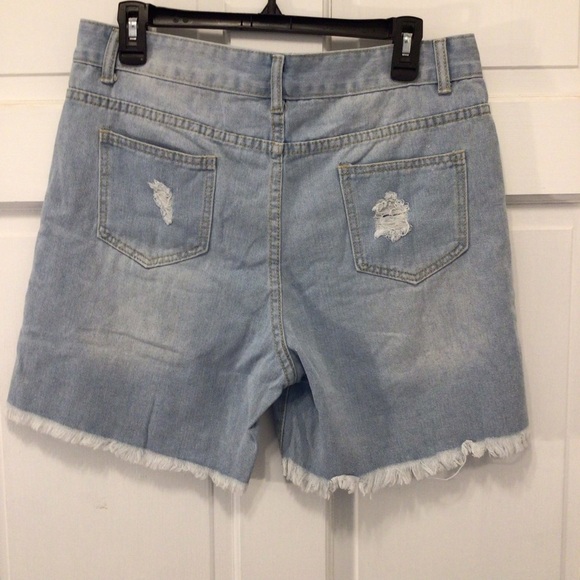 Babysbule Juniors Light Wash Distressed High Rise Denim Shorts Choose Size - Picture 11 of 15